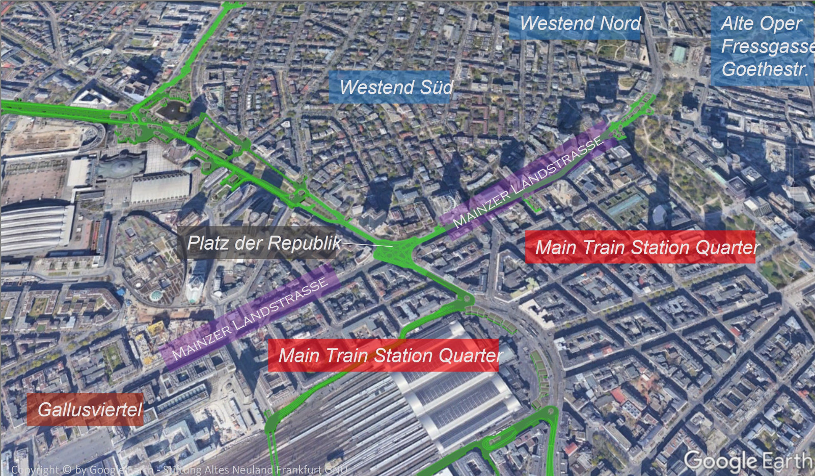 Google Earth - Stiftung Altes Neuland Frankfurt GNU