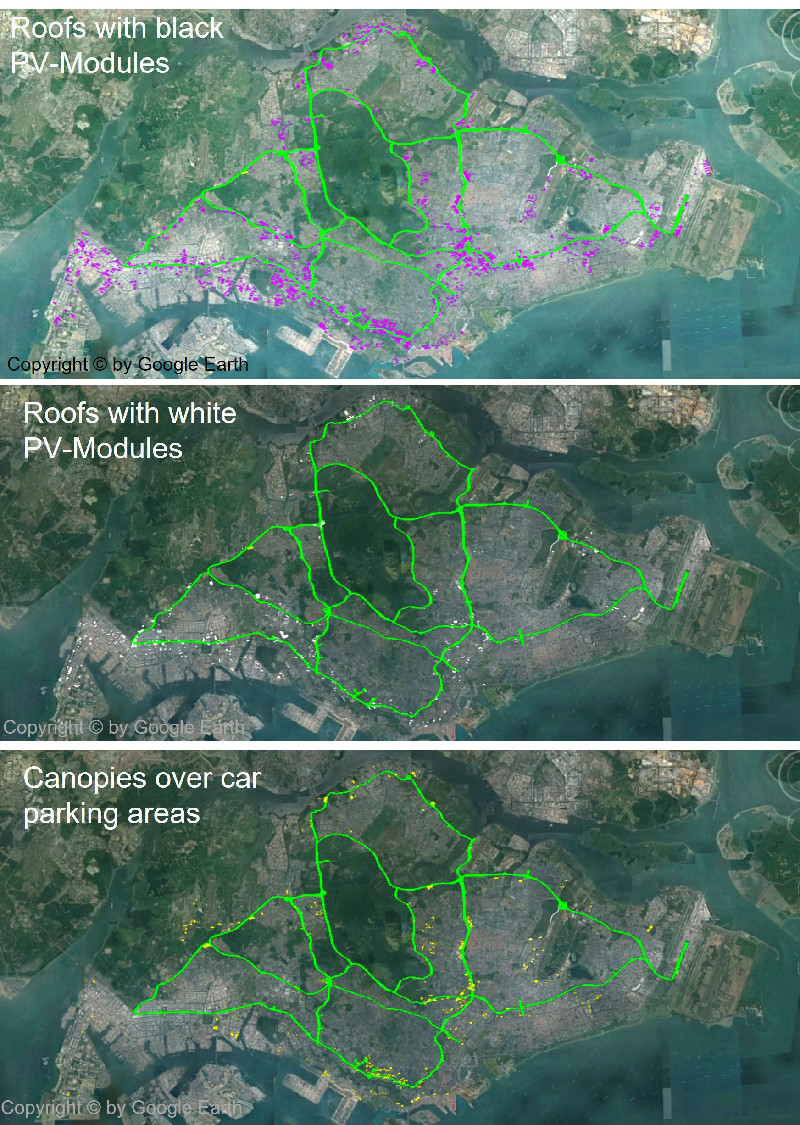 PV Bridges Singapur - Google Earth