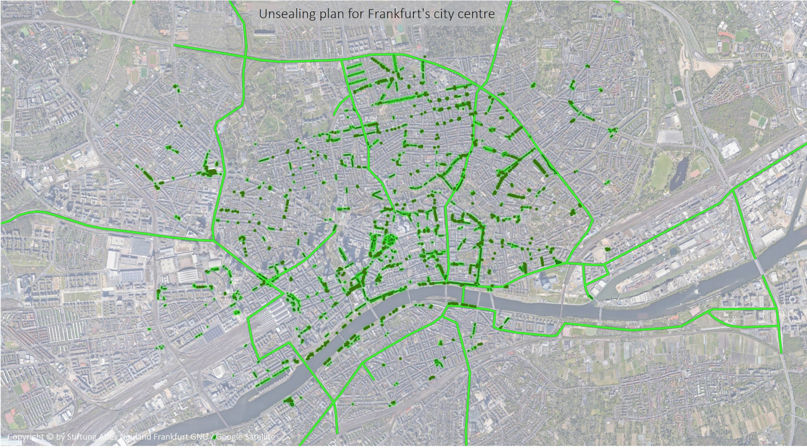 Stiftung Altes Neuland Frankfurt GNU / Google Satellite